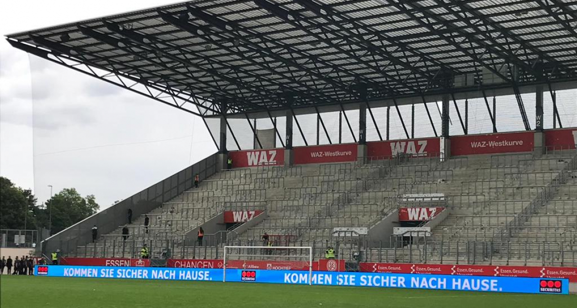 Securitas sorgt weiterhin im Essener Stadion für Ordnung und kümmert sich um einen reibungslosen Ablauf von Heimspielen.Bildquelle: Securitas Sport und Events.