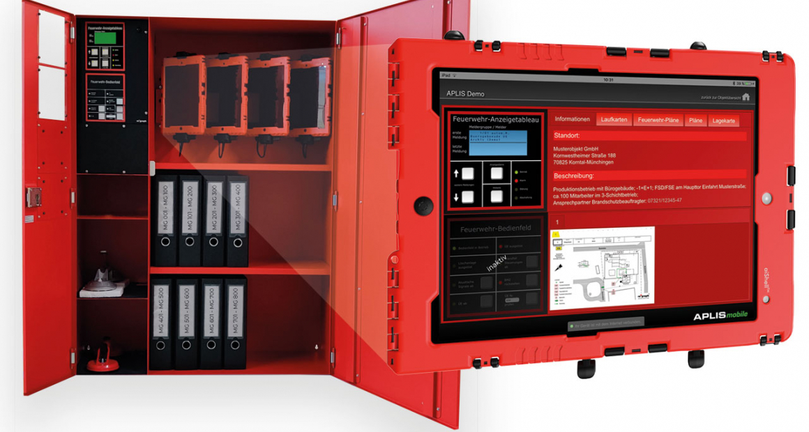 Das grafische Informationssystem Aplis mit der Aplis-MobileApp von re'graph, hat das Brandmeldesystem für die Einsatzkräfte immer im Blick
