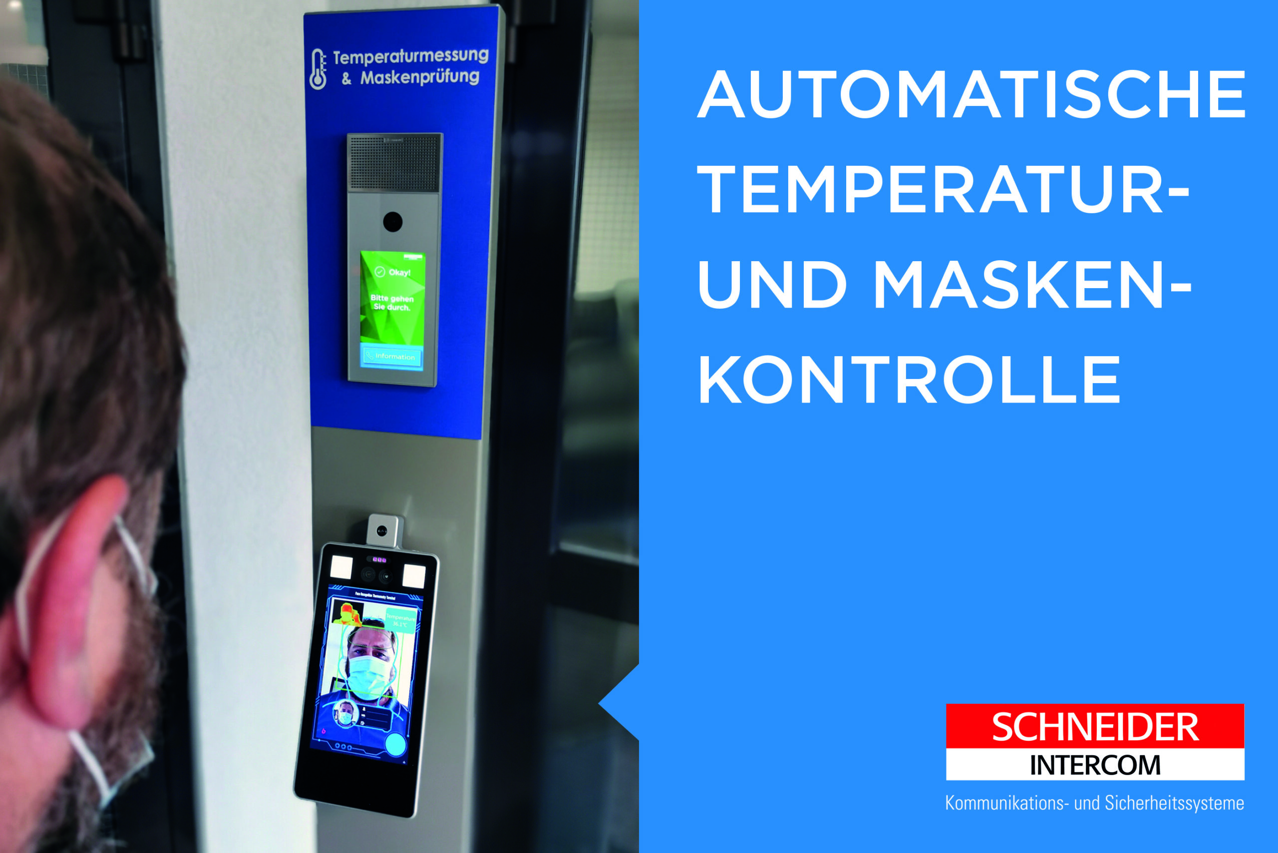 Schneider Intercom Lösung für automatische Temperatur- und Maskenkontrolle
