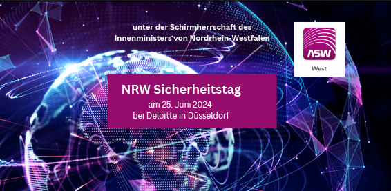 Der NRW Sicherheitstag findet am 25.Juni 2024 in Essen bei Deloitte GmbH statt.